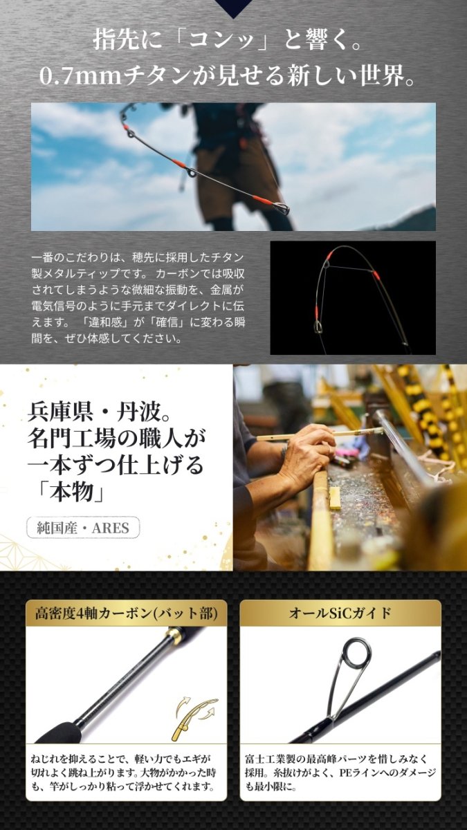 画像3: 【3月末頃入荷予定・予約受付中】あおりねっと☆アオリライド エギングMT2 S78ML タイプN  （メタルティップ搭載）　ARE-MT2-S78ML【同梱発送不可】 (3)