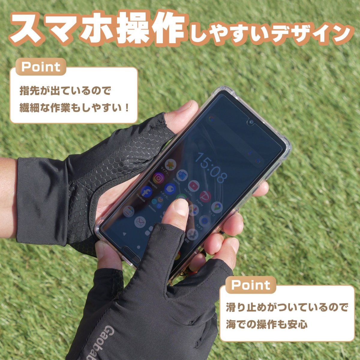 画像5: ガオバブ(Gaobabu)☆Gaobabu手甲グローブ(5本指出しタイプ) 【同梱発送不可】 (5)