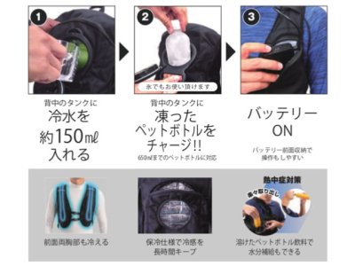 画像2: 三愛(SAN-AI)☆chusan Ah!ISSU アイスウォータークーリングベスト ICW002 バッテリー付き