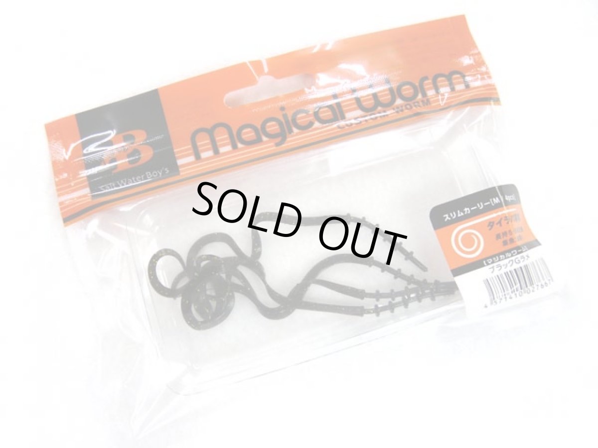 画像1: ソルトウォーターボーイズ(SALT WATER BOY'S)☆マジカルワーム(Magical Worm) スリムカーリーM ブラックGラメ (1)