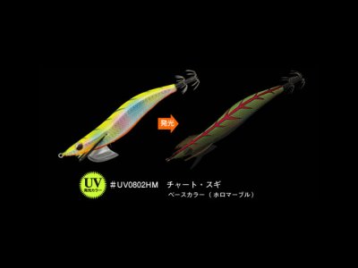 画像2: エバーグリーン(EVERGREEN)☆エギ番長　3.5号 XD　チャート・スギ・ホロマーブル(UV発光カラー) ＃UV0802HM