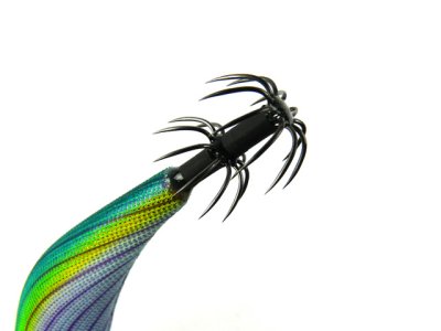 画像1: マルキユーFishLeague☆エギリー ダートマックス(EGILEE DARTMAX) 3.5号 D40CP：オレンジヘッド/グリーンボーダークリスタルパープル