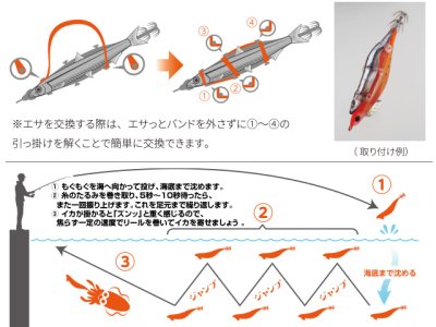 画像3: ヤマシタ(YAMASHITA)☆エギーノ(eginno) もぐもぐサーチ 3.2号 003 ケイムラピンク
