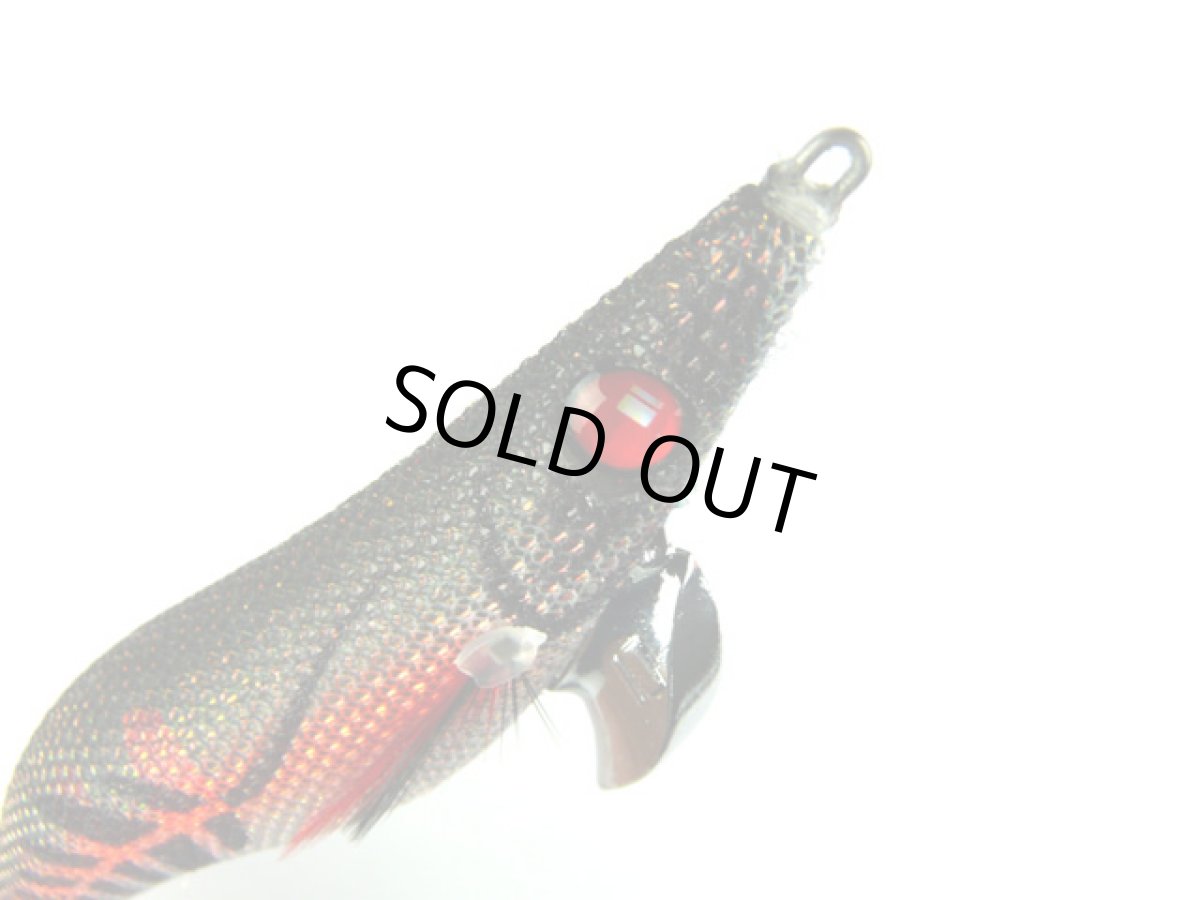 画像1: メジャークラフト(Major Craft)☆餌木蔵 ベイトフェザー(ラトル) 3.5号 #15 ブラック夜光レッドブラック（デザインレッド） (1)