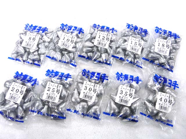 KANMON(関門工業)☆スーパー梶付オモリ 徳用パック1kg入り【送料590円 8千円以上送料無料】  アオリイカ釣り具(ヤエン・エギング・ウキ釣り)専門通販「あおりねっとショップ」